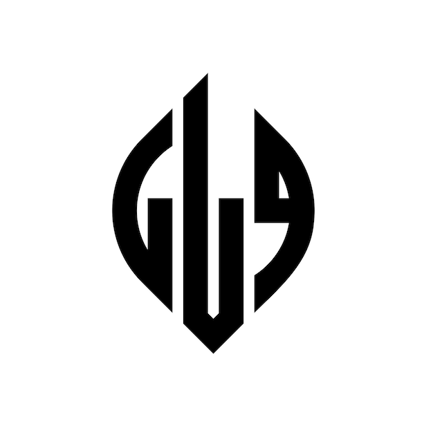 LLQ circle letter logo design with circle and ellipse shape LLQ ellipse letters with typographic style The three initials form a circle logo LLQ Circle Emblem Abstract Monogram Letter Mark Vector