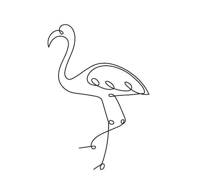 llustration of a flamingo line art vector