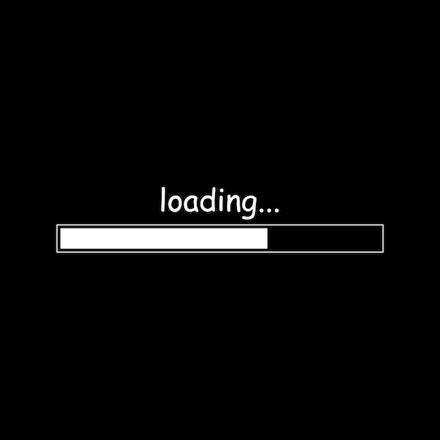 loading bar icon isolated on black background vector illustration