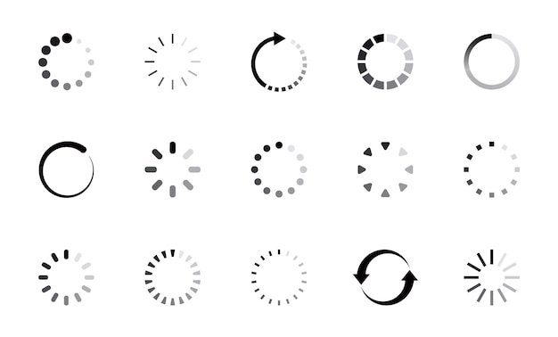 Loading icon set Load circle icons