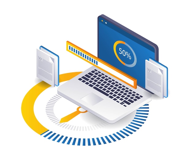 loading laptop process updates application data