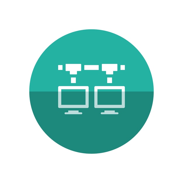 Local area network icon in flat color circle style Computer connection internet networking