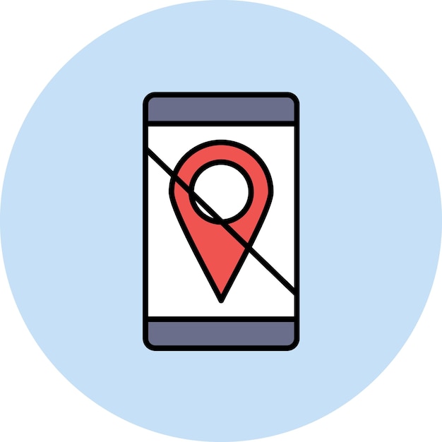 Location Disable Flat Illustration