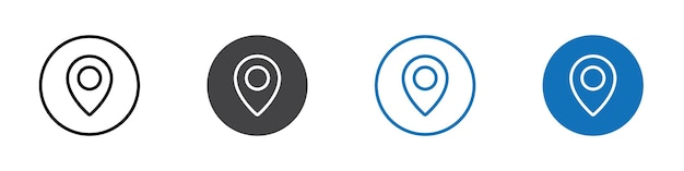 Location icon flat editable icon mark set