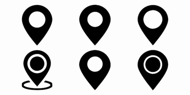 location icons collection on white background