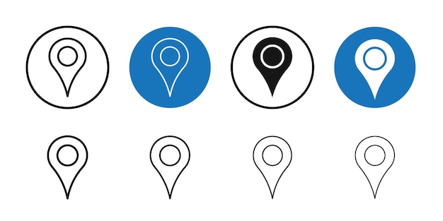 Location pin icon 2 Thin line art collection