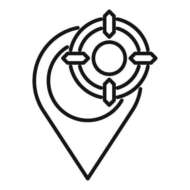 location pin pointing target location icon showing exact position
