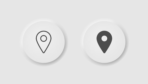 location pinpoint button in neumorphism style icons for business ui ux geoposition symbol gps destination nearby travel neomorphic style vector illustration