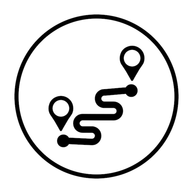 Location road route icon black color