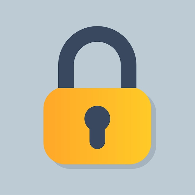 Lock flat icon design vector illustration