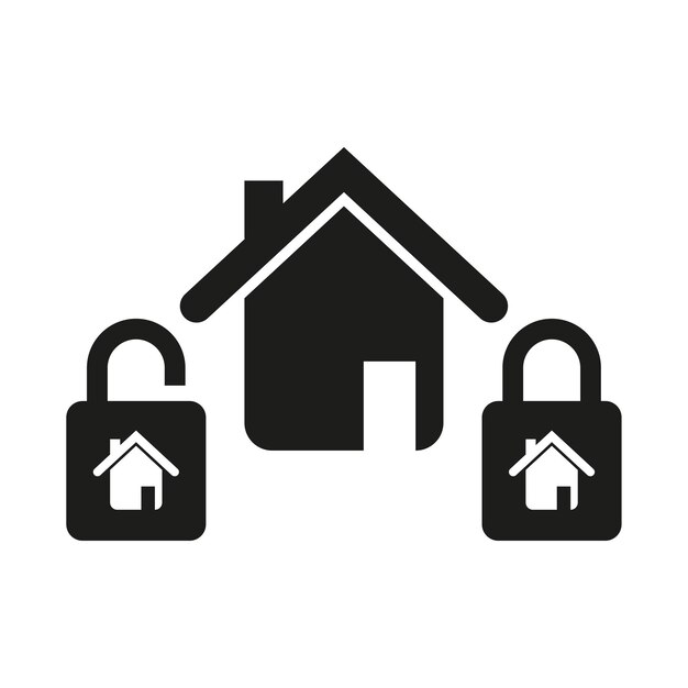 Lock house icon Residential house Vector illustration EPS 10 Stock image