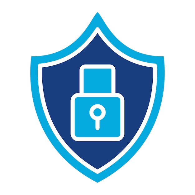 Lock Shield Duotone Illustration