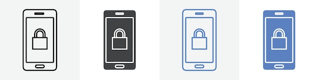 locked mobile icon Group symbol or sign vector