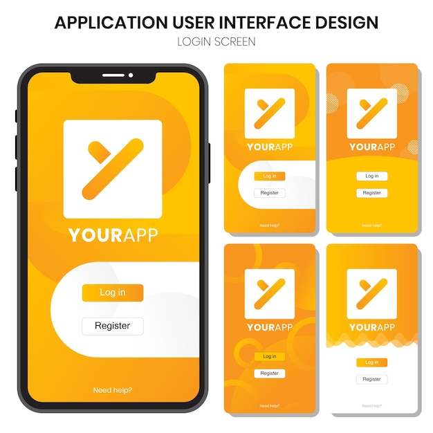 login and registration display mobile user interface