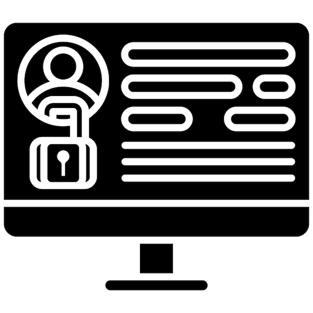 Login Glyph Solid Black Illustration
