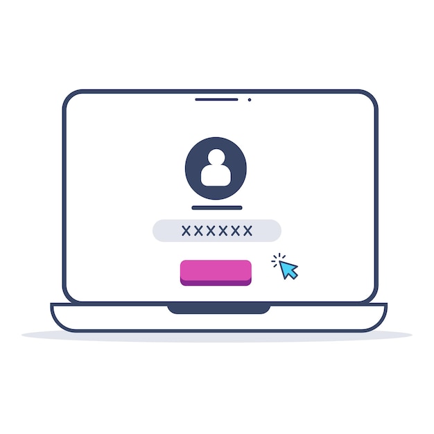 Login in to your profile using a laptop
