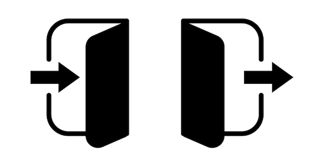 Login logout icon Enter and exit icon