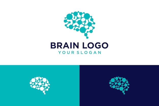 logo design brain with ideas and technology