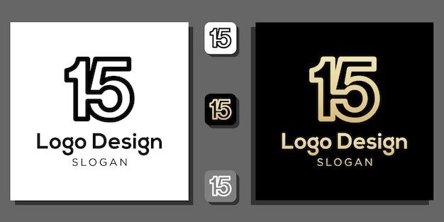 logo design number one five years calculator numeric coding percent technology with app template