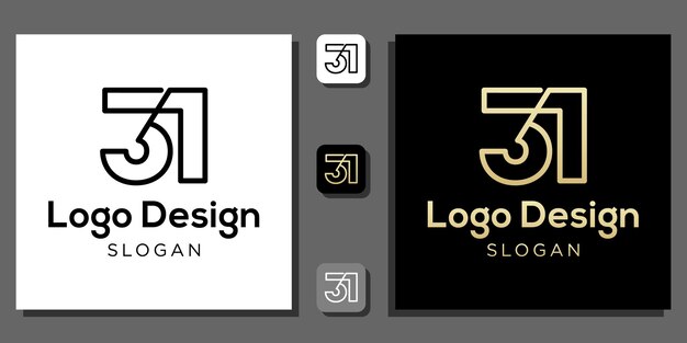 logo design number three one years calculator numeric coding percent technology with app template