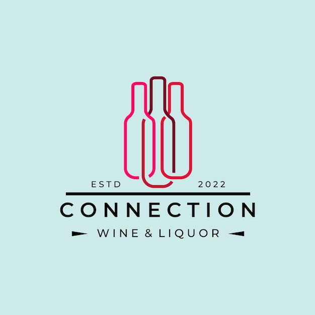 Logo for liquor store line art minimalist design vector image