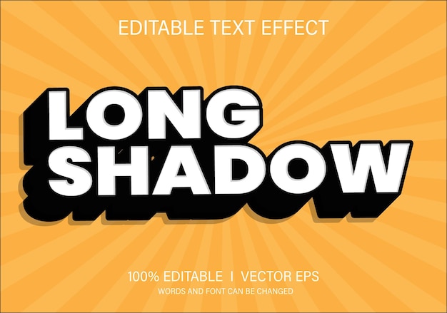 long shadow vector text effect with modern style design