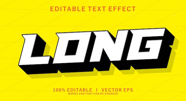 long vector text effect with modern style design