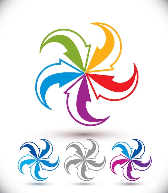 Looping arrows vector abstract symbol, conceptual special made icon set.