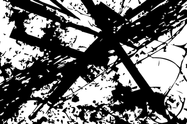 Lớp phủ grunge vector. Texture grunge đen trắng của các vết nứt, sứt mẻ và vết bẩn