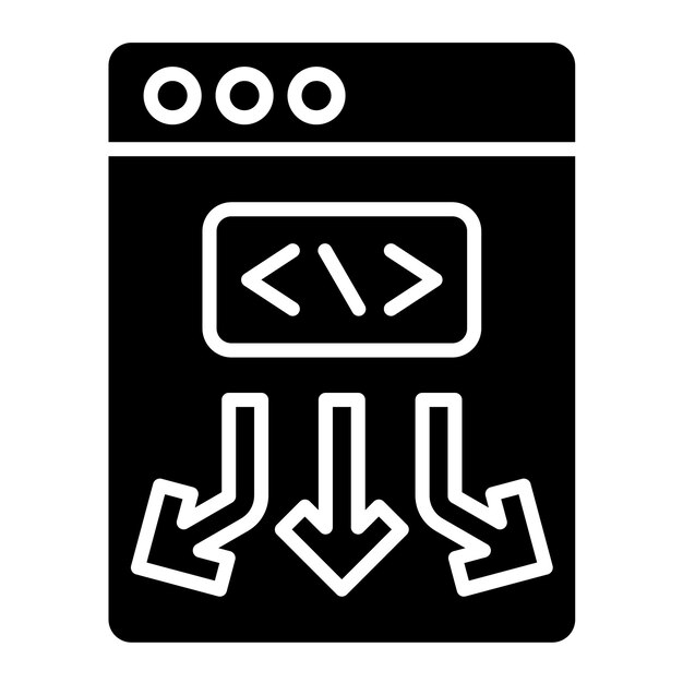 Low Code Glyph Solid Black Illustration