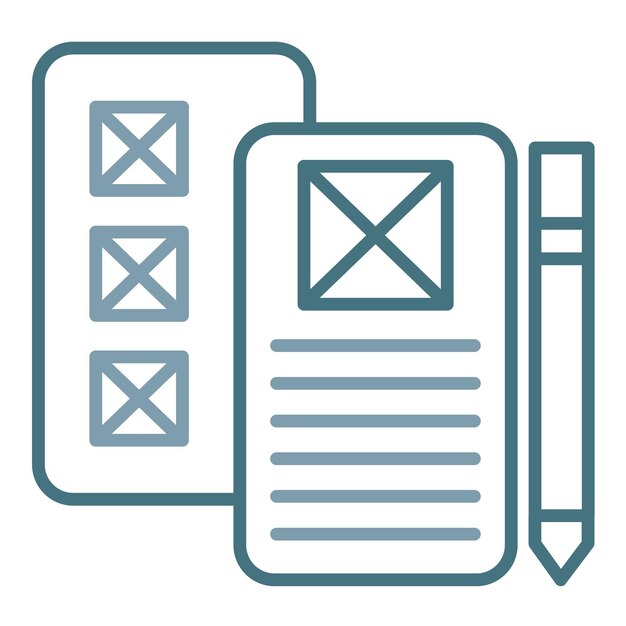 Low Fidelity Wireframe Flat Illustration