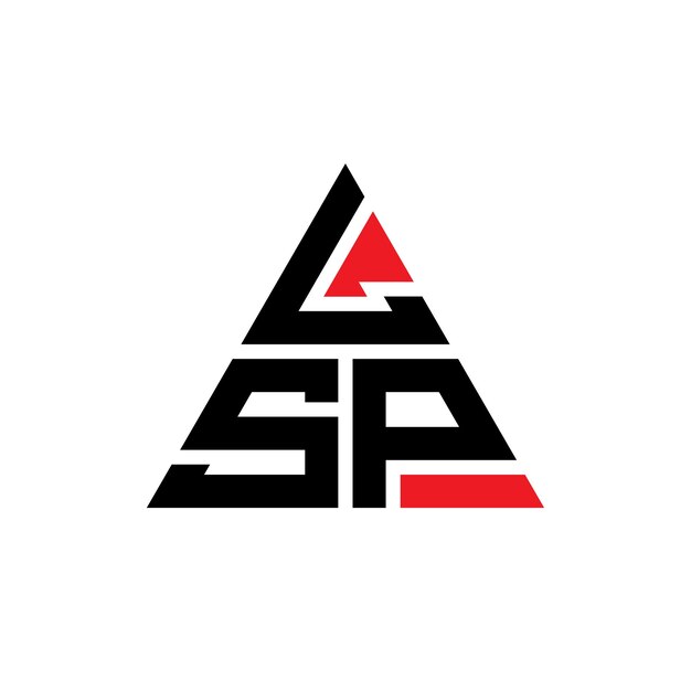 LSP triangle letter logo design with triangle shape LSP triangle logo design monogram LSP triangle vector logo template with red color LSP triangular logo Simple Elegant and Luxurious Logo