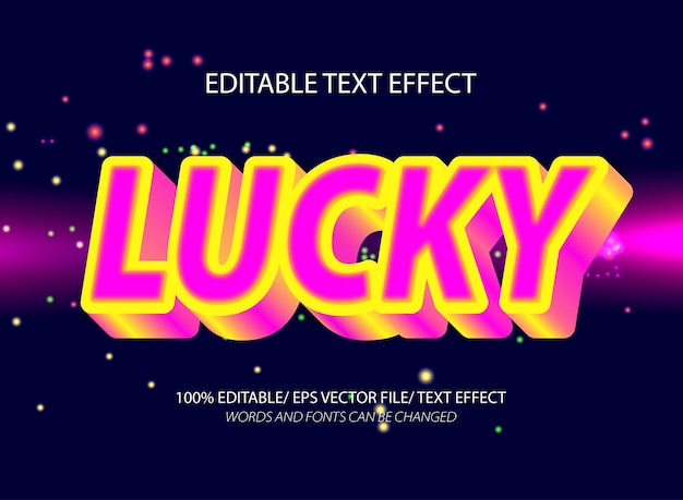 Lucky editable text effect and editable text style