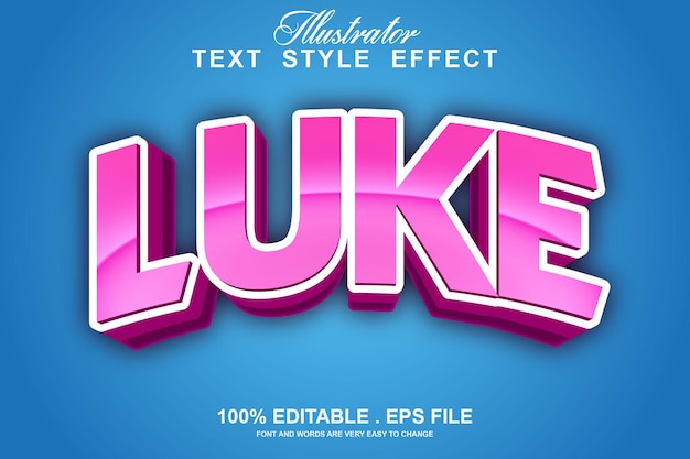 luke text effect editable