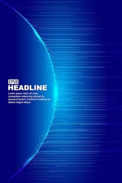 Luminous lines with star space technology sense vector background