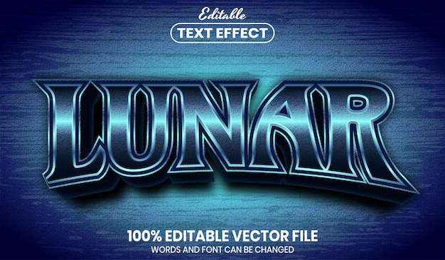 Lunar text, font style editable text effect