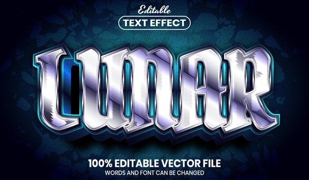 Lunar text, font style editable text effect