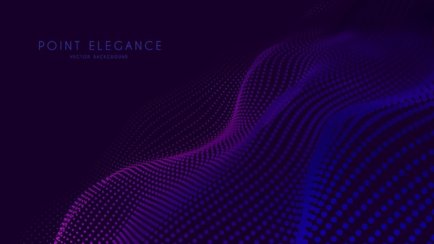 Lưới sóng hạt violet 3D trừu tượng theo phong cách công nghệ mạng. Bối cảnh kinh doanh trừu tượng.