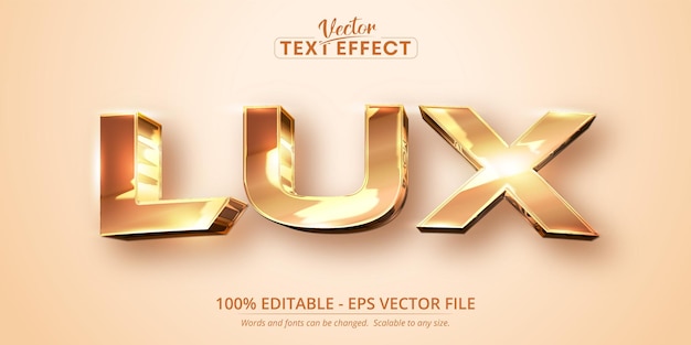lux text, shiny golden color style editable text effect