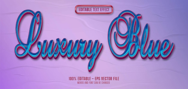 luxury blue editable text effect style in purple glued paper texture background