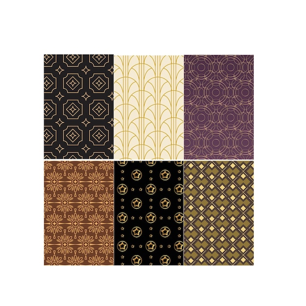 luxury geometric golden vector pattern swatches