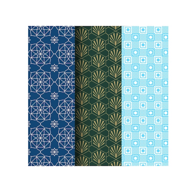 Luxury golden geometric pattern set Subtle 80s line deco graphic Retro golden pattern print