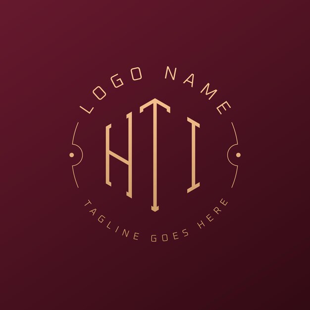 Luxury HTI Logo Design Elegant Letter HTI Monogram Logo Minimalist Polygon HTI Logo Design Template
