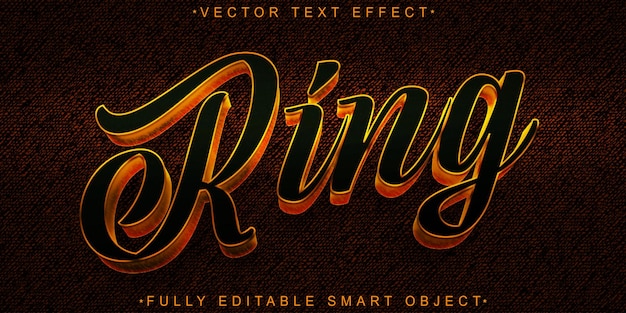 Luxury Jewelry Ring Vector Fully Editable Smart Object Text Effect