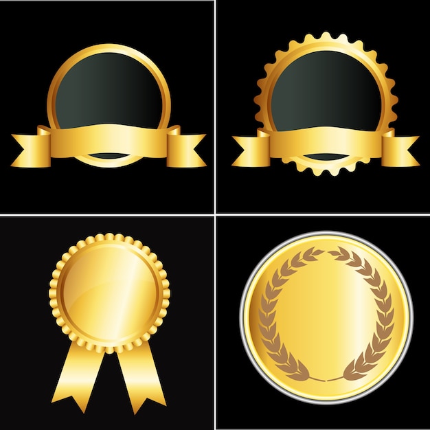 Luxury premium golden badge labels collection