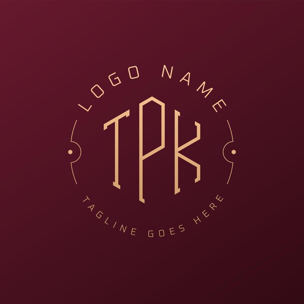Luxury TPK Logo Design Elegant Letter TPK Monogram Logo Minimalist Polygon TPK Logo Design Template
