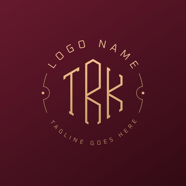 Luxury TRK Logo Design Elegant Letter TRK Monogram Logo Minimalist Polygon TRK Logo Design Template