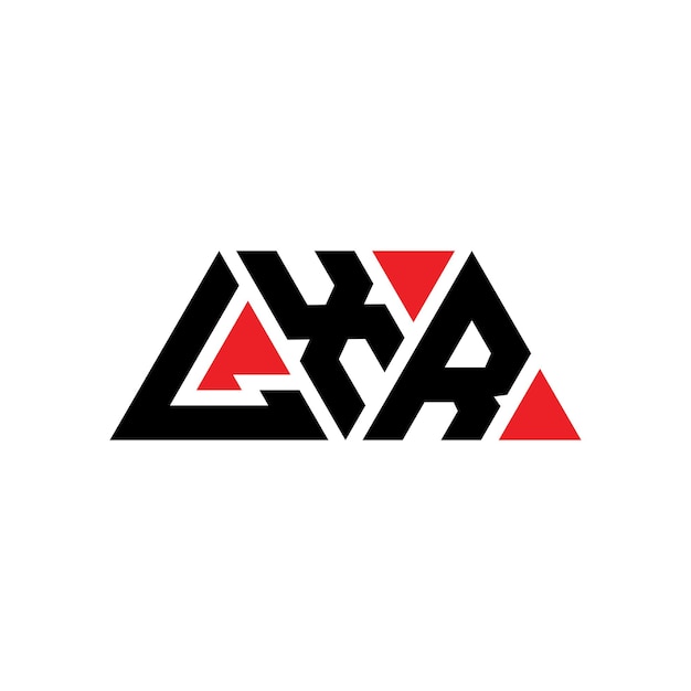 LXR triangle letter logo design with triangle shape LXR triangle logo design monogram LXR triangle vector logo template with red color LXR triangular logo Simple Elegant and Luxurious Logo LXR