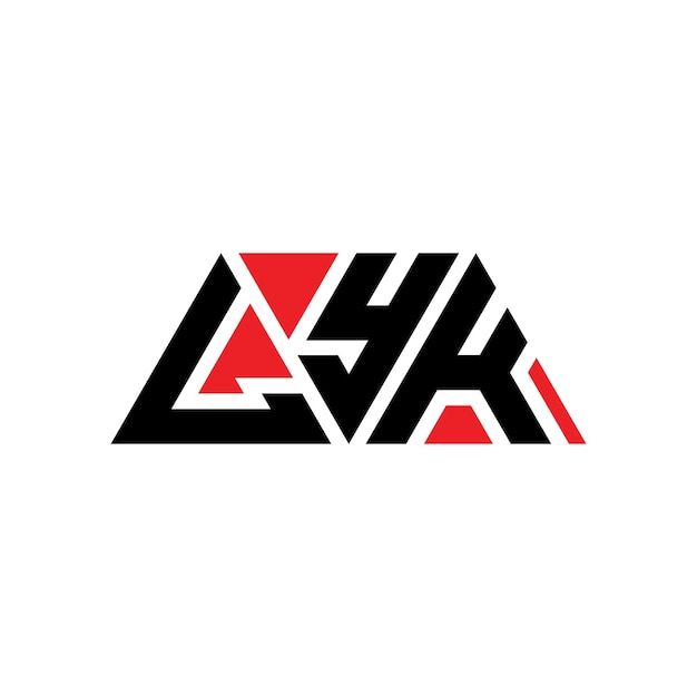 LYK triangle letter logo design with triangle shape LYK triangle logo design monogram LYK triangle vector logo template with red color LYK triangular logo Simple Elegant and Luxurious Logo LYK