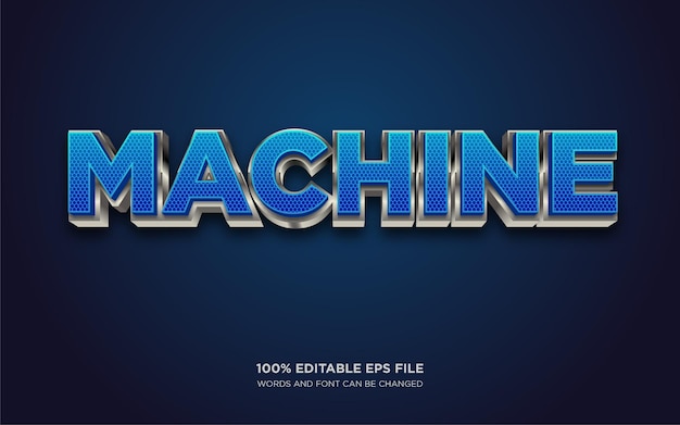 Machine 3D editable text style effect
